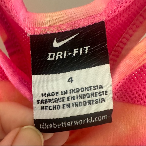 Nike Dri fit girls tank top. -pink, peach & white - Picture 4 of 5